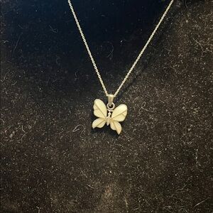 Elegant sterling Silver Butterfly Pendant Necklace